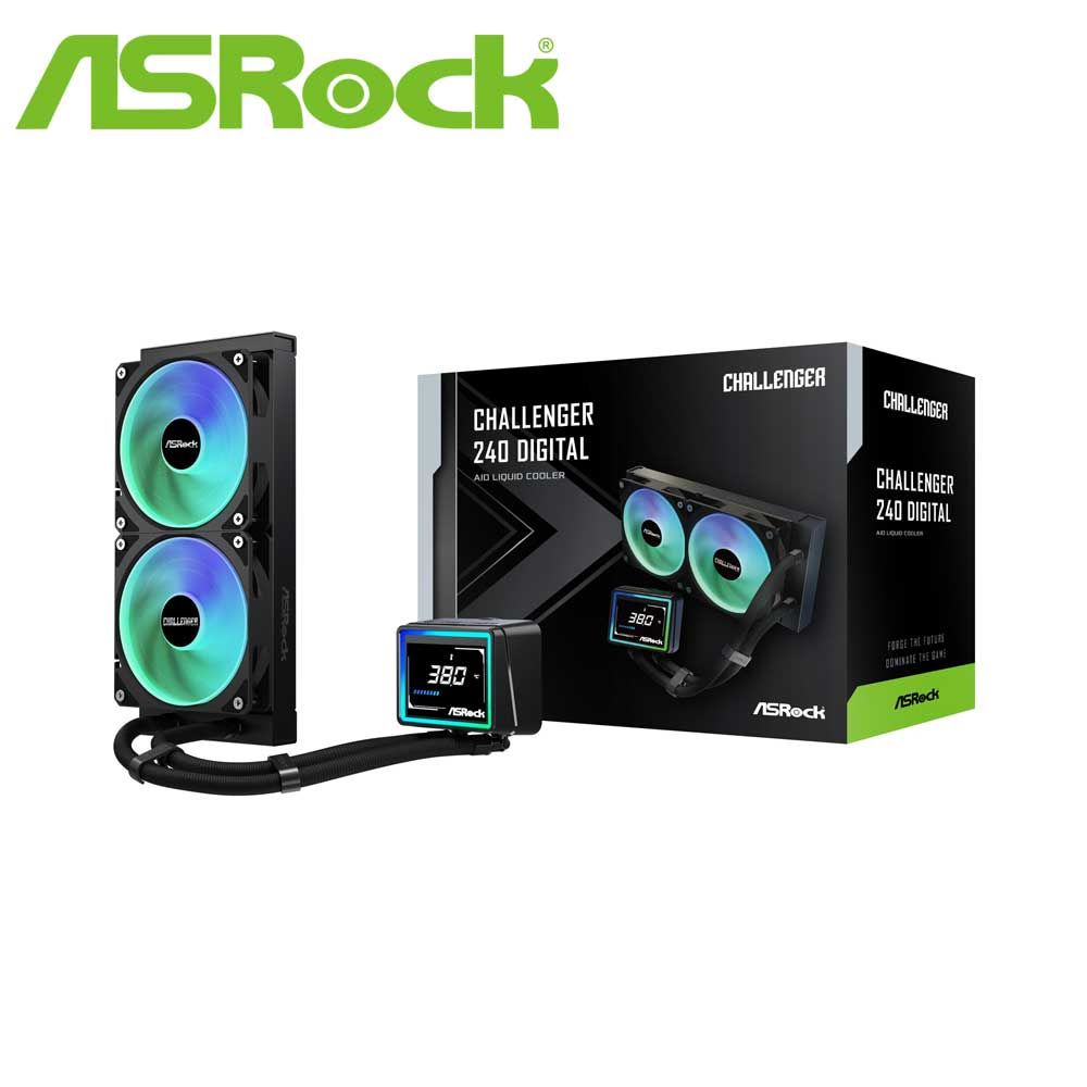 ASRock 水冷一体型CPUクーラー Challenger 240 Digital（ブラック） CHALLENGER-240-DIGI