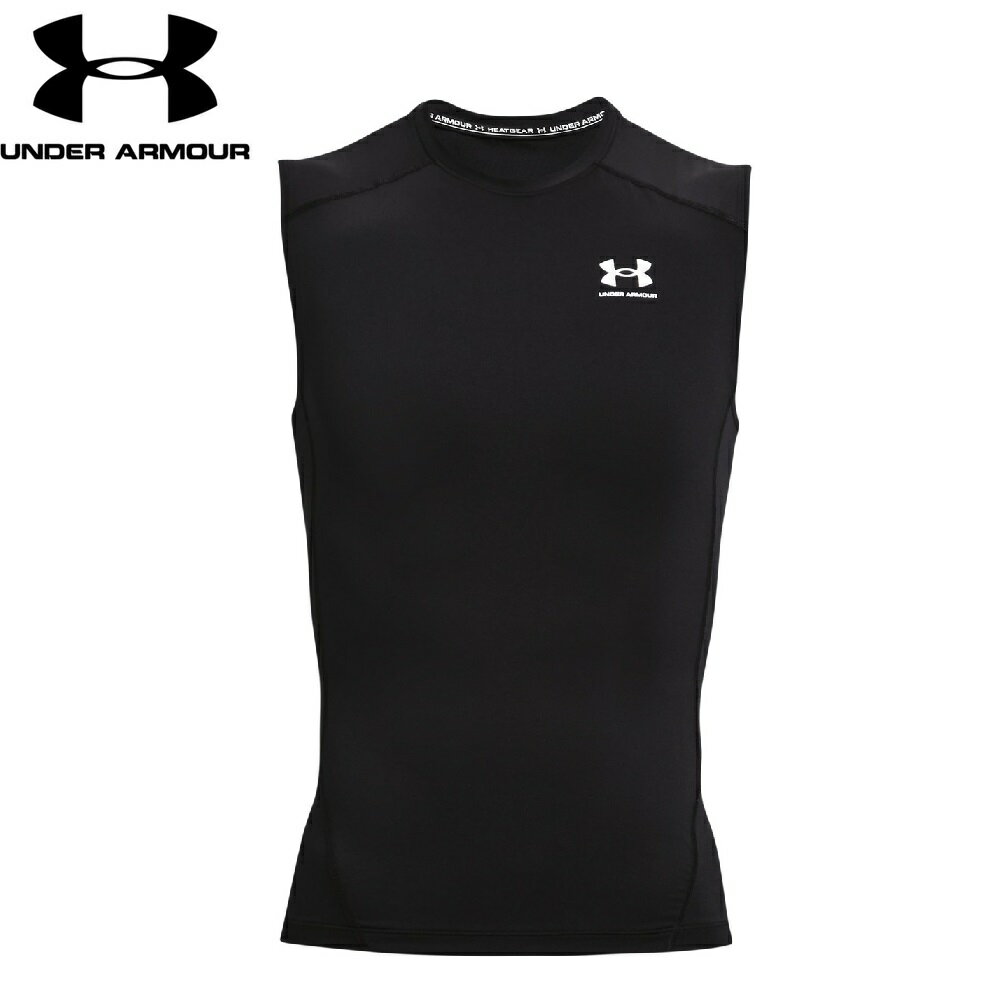 アンダーアーマー ヒートギアアーマー コンプレッション スリーブレス シャツ（Black/White・サイズ：LG(L)） 1361522-001-LG UNDER ARMOUR UA メンズ