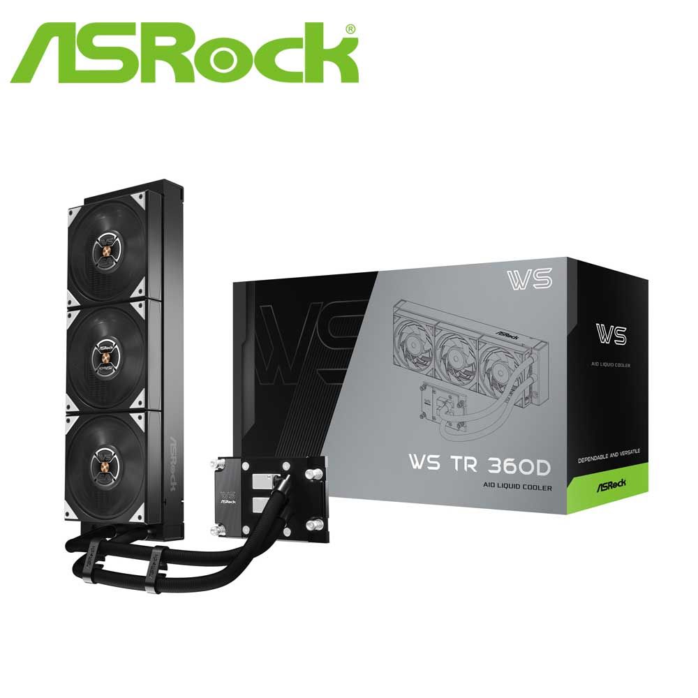 ASRock｜アスロック 水冷一体型CPUクーラー WS sTR5 360D（ブラック） WS-TR-360D
