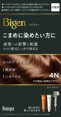 【返品種別A】□「返品種別」について詳しくはこちら□※仕様及び外観は改良のため予告なく変更される場合がありますので、最新情報はメーカーページ等にてご確認ください。※ご使用前には毎回必ず皮膚アレルギー試験（パッチテスト）をしてください◆ビゲンからこまめに染めたい方向けの商品「リピカラー」が登場！　◆無添加・ニオイゼロの6つのフリー処方。◆頭髪への影響に配慮、なのに根元しっかり染まる白髪染め。■成分：1剤有効成分：5-アミノオルトクレゾール、塩酸2.4-ジアミノフェノキシエタノール、パラアミノフェノール、硫酸トルエン-2.5-ジアミン、レゾルシンその他の成分：BG、HEDTA・3Na2水塩、PEG(20)、PG、POEオレイルエーテル、POEステアリルエーテル、POEセチルエーテル、アスコルビン酸、アラキルアルコール、グリチルリチン酸2K、サッカリンNa、ジメチコン、ステアリルアルコール、ステアルトリモニウムクロリド、モノエタノールアミン、ルチン、ワセリン、塩化K、塩化ヒドロキシエチルセルロースジメチルジアリルアンモニウム、酵母エキス-3、水酸化Na、無水亜硫酸Na■2剤有効成分：過酸化水素水その他の成分：POEステアリルエーテル、POEセチルエーテル、ジメチコン、ステアリルアルコール、ステアルトリモニウムクロリド、ヒドロキシエタンジホスホン酸4Na液、ヒドロキシエタンジホスホン酸液、フェノキシエタノール、ベヘニルアルコール、ポリ塩化ジメチルジメチレンピロリジニウム液、高重合ジメチコン-1、流動パラフィン※商品の改良や表示方法の変更などにより、実際の成分と一部異なる場合があります。実際の成分は商品の表示をご覧ください。■販売名称：A11 ヘアカラー 1剤A 4N、HC オキサイド 2剤A■商品区分：医薬部外品■原産国：日本発売元、製造元、輸入元又は販売元：ホーユー商品区分：医薬部外品広告文責：株式会社Joshin(06-6633-1111)日用雑貨＞バス・トイレ・洗面＞ヘアカラー＞女性用＞白髪染め