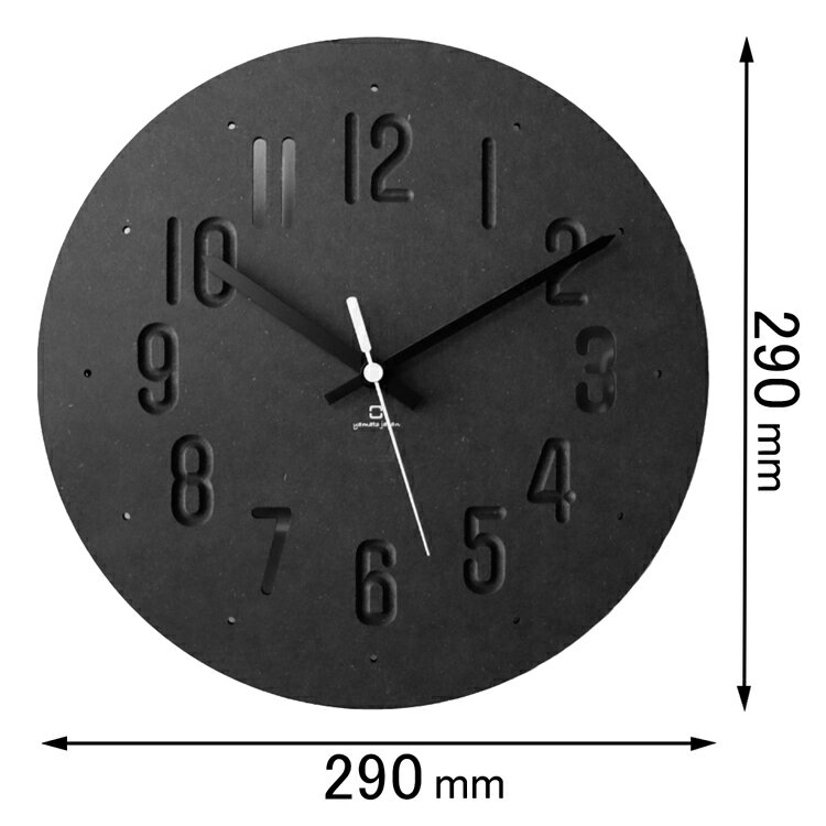 ヤマト工芸 掛け時計 MAT CLOCK マットクロック YK20-101BK [YK20101BK]【返品種別A】