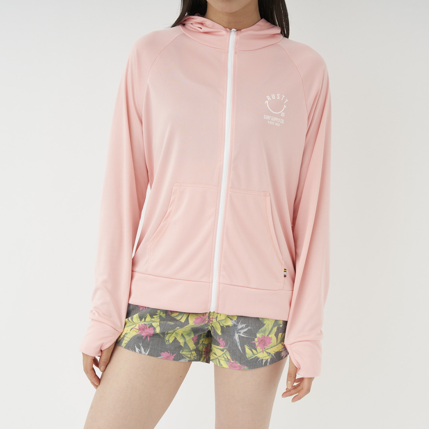 922467-PNK-L RUSTY レディース ラッシュガード　長袖（ピンク・サイズ：L） ラスティ