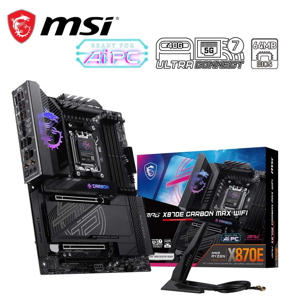 MSI｜エムエスアイ MSI MPG X870E CARBON MAX WIFI マザーボード（ブラック） X870E-CARBONMAX-WIFI