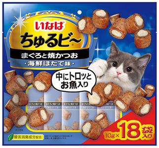 其它 - 猫用おやつ ちゅるビ〜 まぐろと焼かつお　海鮮ほたて味　10g×18袋 いなばペットフード チユルビ-Mトヤキカツオホタテ18P