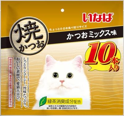 猫用おやつ いなば 焼かつお かつおミックス味　10本入り いなばペットフード ヤキK カツオミツクス10P