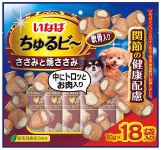 犬用おやつ いなば ちゅるビ〜　ささみと焼ささみ　軟骨入り　関節の健康配慮　10g×18袋 いなばペット..