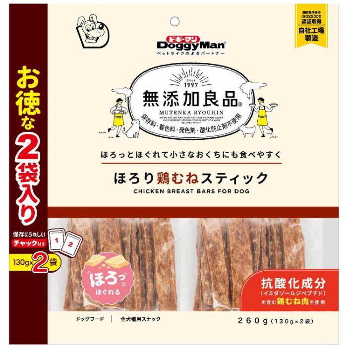 Ball Shape - 無添加良品 ほろり鶏むねスティック 260g(130g×2袋) ドギーマンハヤシ ホロリトリムネステイツク260G