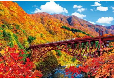 エポック社 日本の風景 秋晴れの黒部峡谷とトロッコ電車(富山) 1000ピース【09-053s】 ジグソーパズル