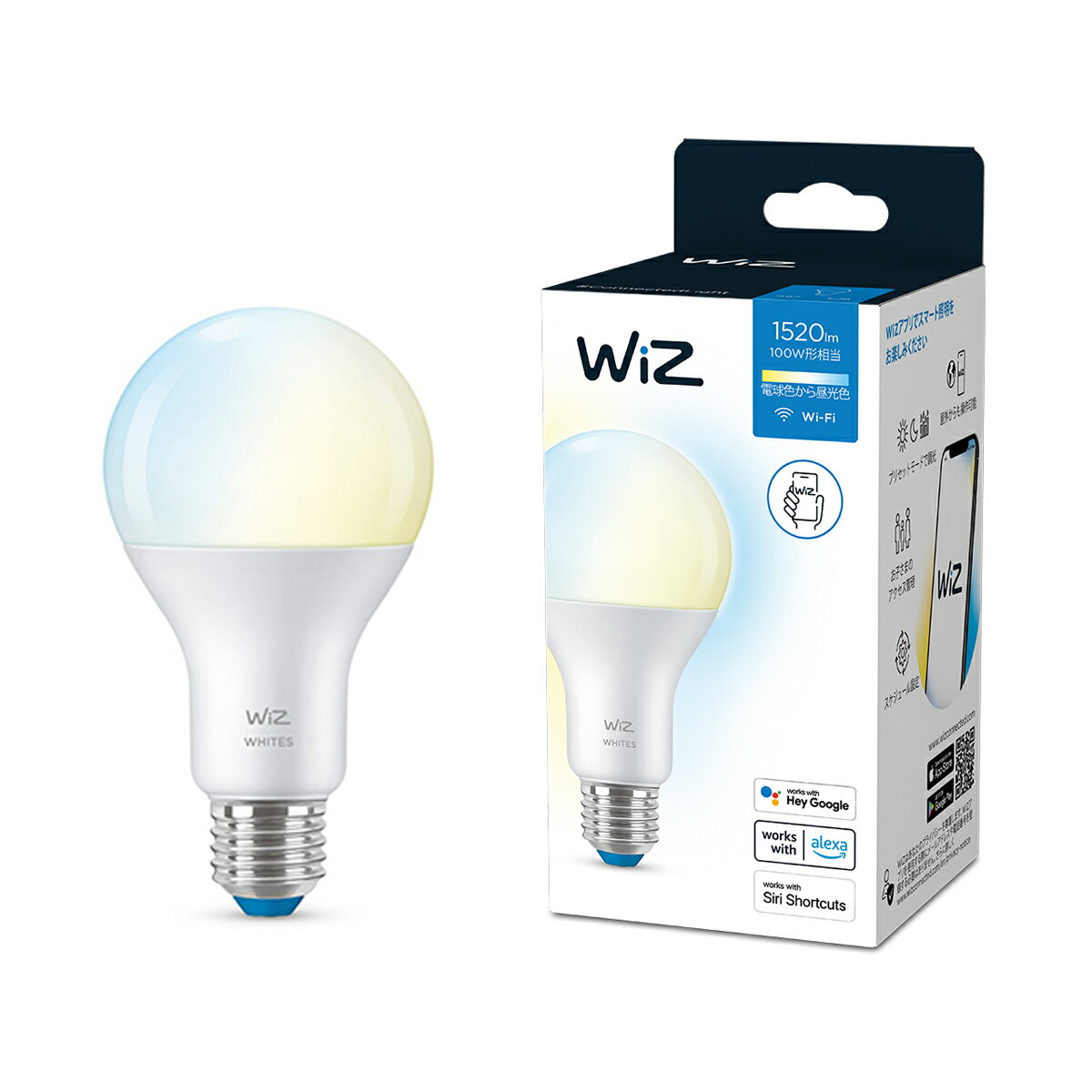 フィリップス LED電球 一般電球形 1520lm(昼光色・電球) WIZ04TW Wiz [WIZ04TW]