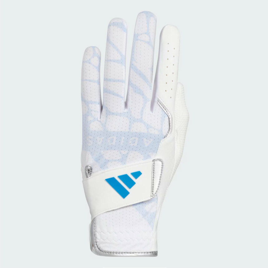 ADIDAS - アディダス メンズ ゴルフグローブ 左手用 パームラップ クール グローブ（ホワイト/ルシッドレイブルー・サイズ：22cm） HM143-KA8317-22 adidas