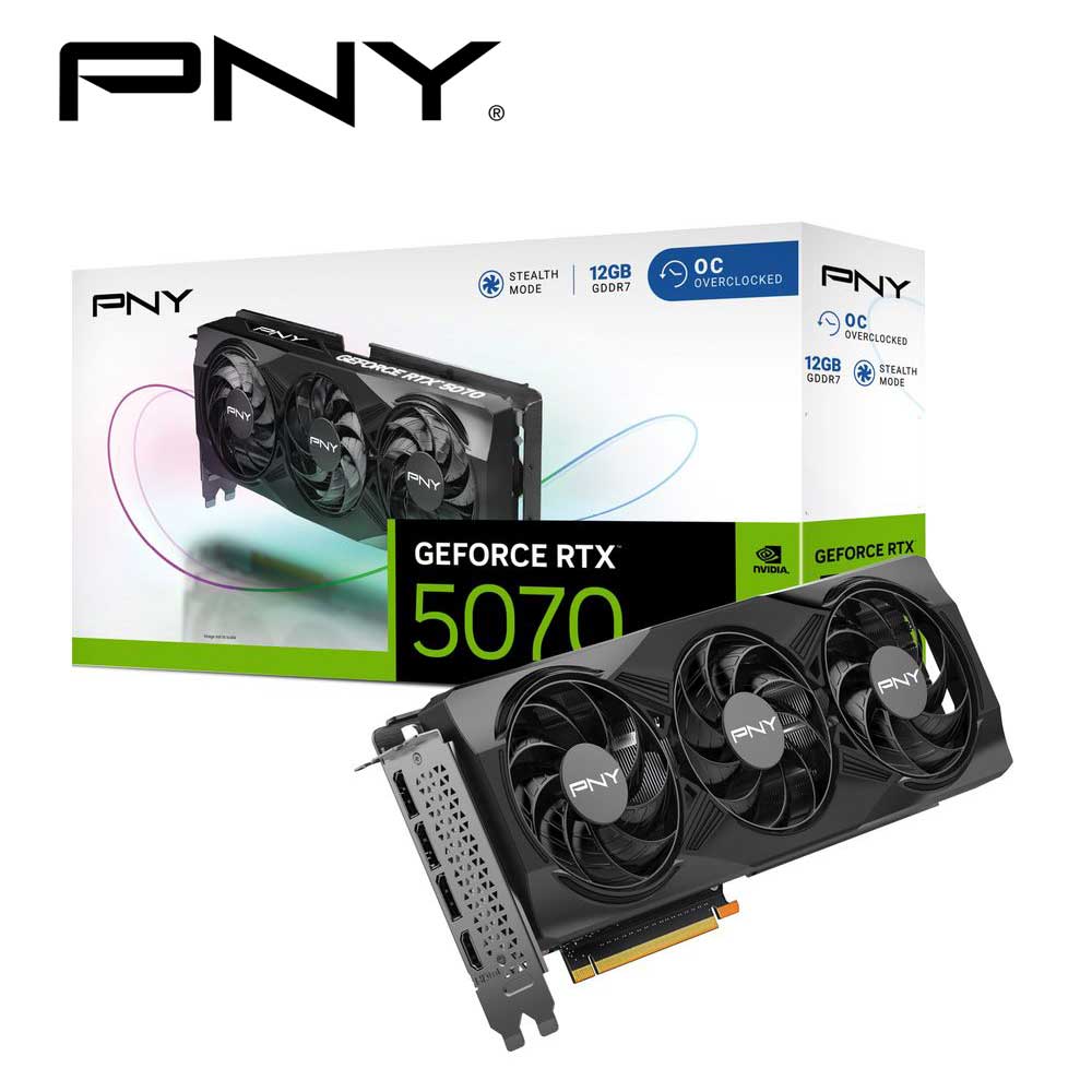 ATI Technologies - PNY｜ピーエヌワイ PNY GeFORCE RTX 5070 12GB Overclocked TripleFan / PCI Express 5.0 グラフィックスボード（ブラック） VCG507012TFXPB1-O