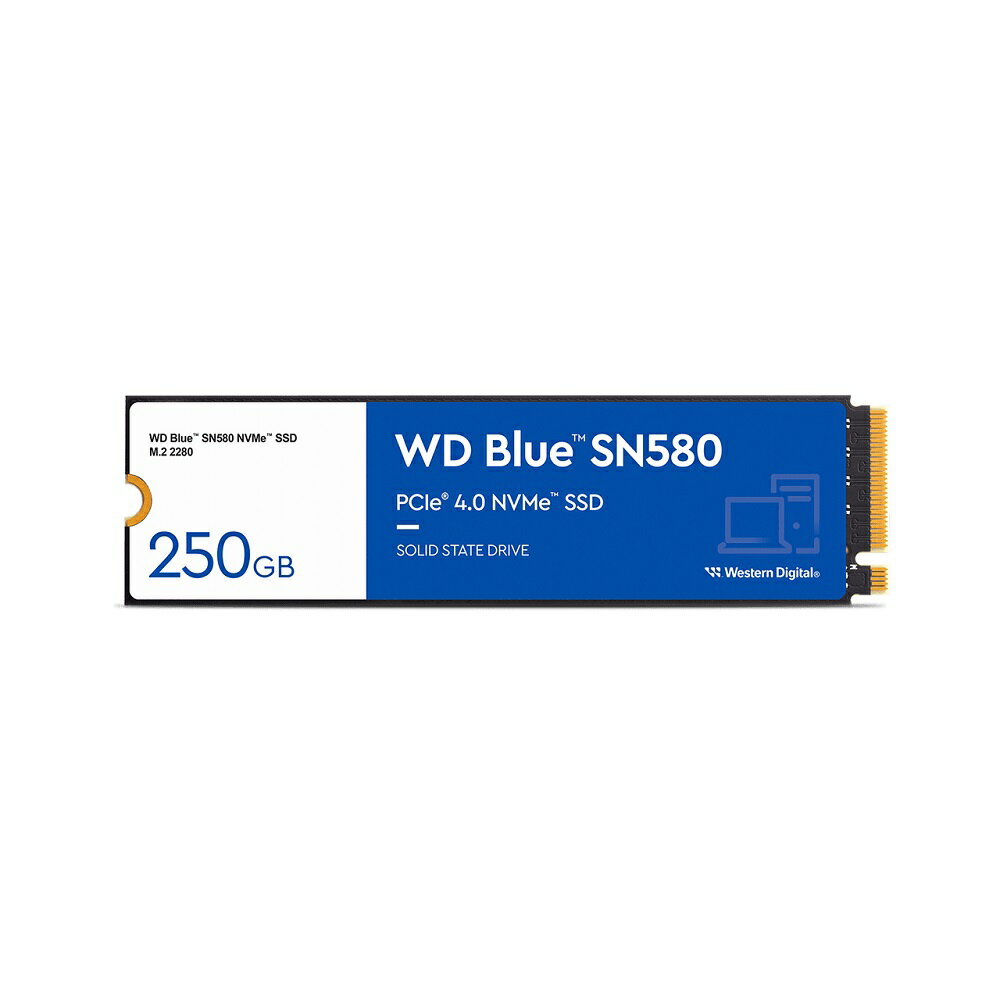 Western Digital（ウエスタンデジタル） 内蔵SSD WD Blue SN580 NVMe SSD Type 2280 M.2 PCIe Gen4 x4 250GB WDS250G3B0E