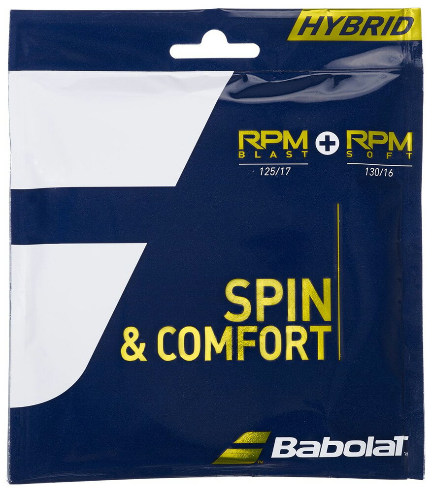 Other - BabolaT(バボラ) 硬式テニス ストリング RPM ブラスト 125 + RPM ソフト 130（ブラック×グレー・サイズ：1.25mm/1.30mm） 281039-100 HYB RPM BLAST 125 + RPM SOFT 130