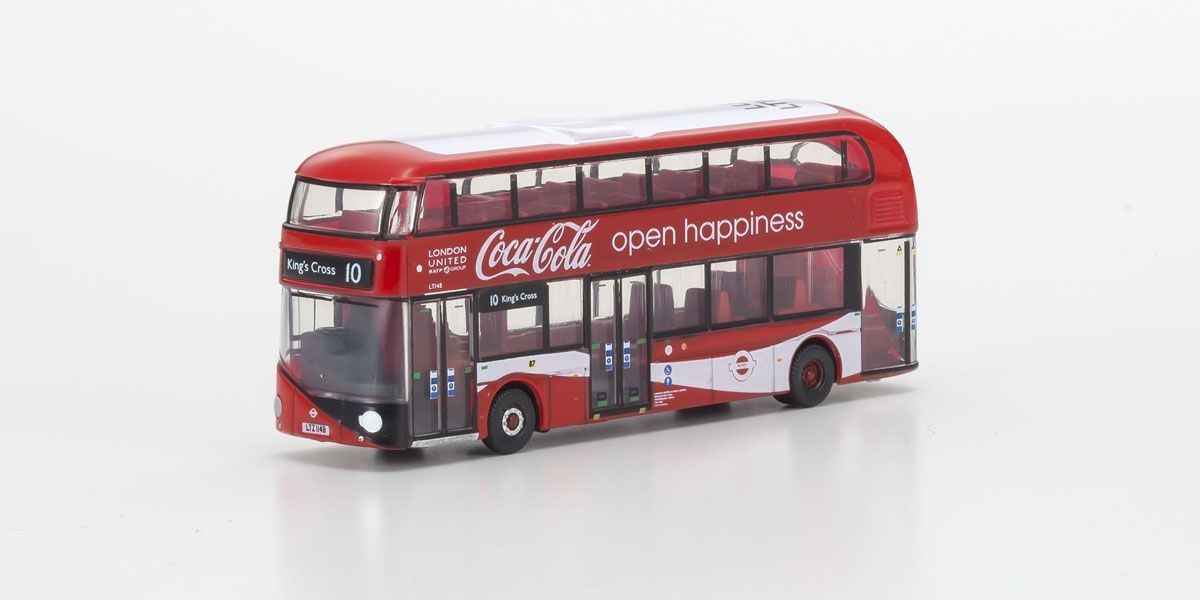 OXFORD 1/148 ニュールートマスター London United 2階建てバス コカ・コーラ ミニカー