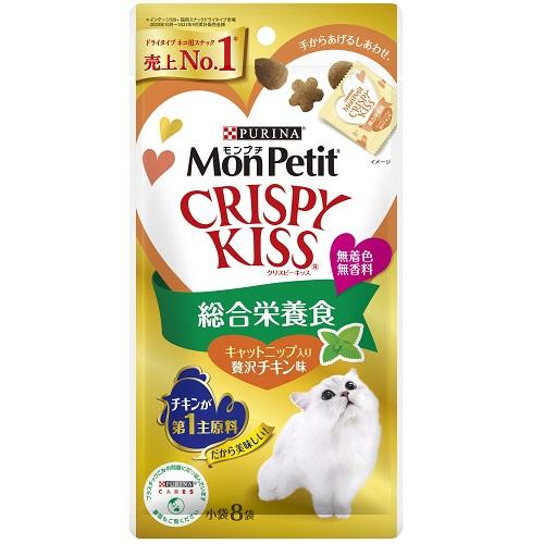 キャットフード モンプチ クリスピーキッス　総合栄養食　キャットニップ入り　贅沢チキン味　 24g(3g×8袋) ネスレ日本ネスレピュリナペットケア MPCKニツプチキン24G