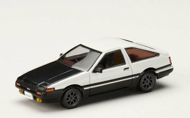 ホビージャパン 1/64 トヨタ SPRINTER TRUNEO (AE86) GT-APEX JDM カスタムバージョン / CARBON BONNET ホワイト/ブラック カーボンボンネット【HJ644008WB】 ミニカー