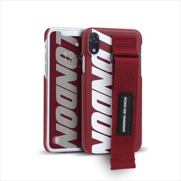 Design Skin iPhone XR用 GRAFT STRAP（バーガンディー/ロンドン） DSK14696I61