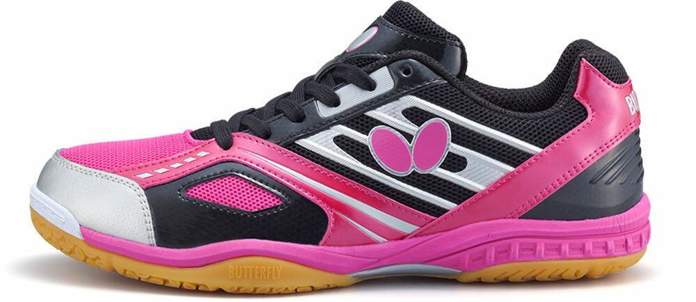 バタフライ 卓球シューズ ユニセックス レゾライン マッハ(ブラック/ピンク・サイズ:23.5cm) BUT-93630-901-23.5 BUTTERFLY