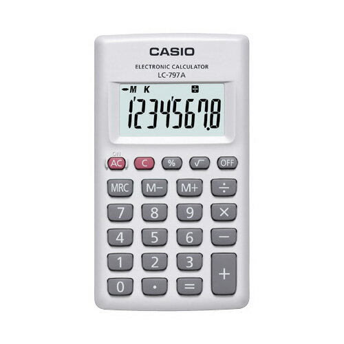 カシオ カード型電卓 8桁 LC-797A-N