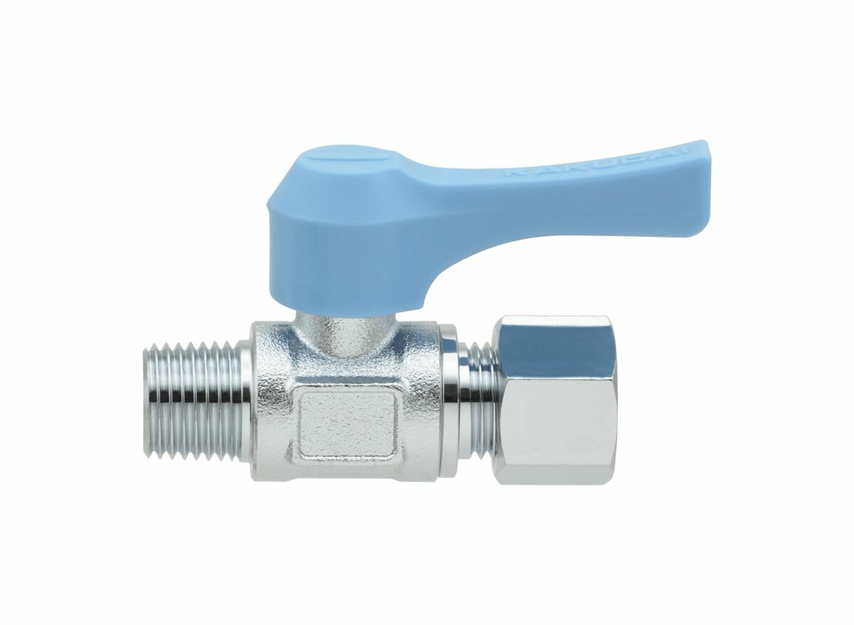 GA-JM098 GAONA ミニチュアボールバルブ 銅管用 (青) R1/8×6.0mm 水・エアー・油用 小型 ガオナ