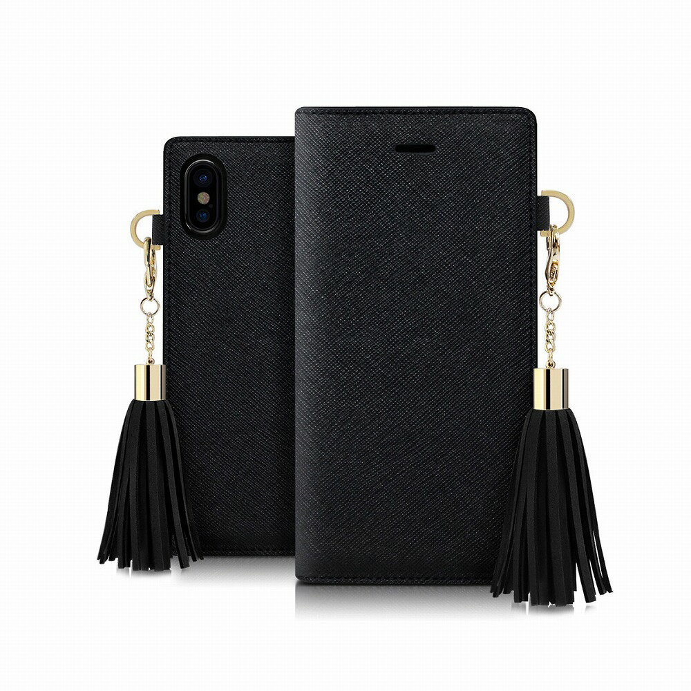 dreamplus iPhone XS Max用 Tassel Jacket 手帳型ケース（ブラック） DP13610I65