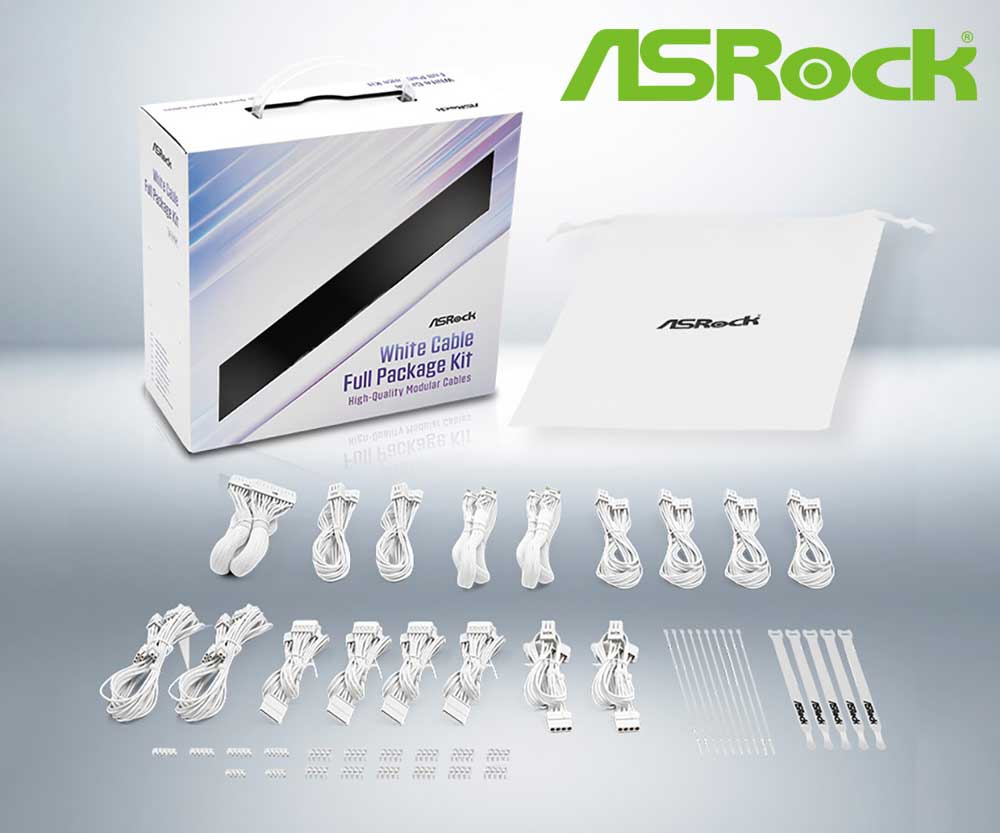 ASRock｜アスロック ASRock製 電源ユニット対応 電源ケーブル フルパッケージキット（ホワイト） CB-FKITWT
