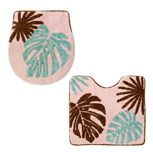 Toilet Mats - トモ・コーポレーション トイレタリーセットサザンリーフ（ピンク） 12021952011 トイレ用品 [12021952011]