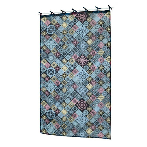 Order-Made Curtains - トモ・コーポレーション カーテン ペルシャタイル（ブラック） 12222871168 カーテン [12222871168]