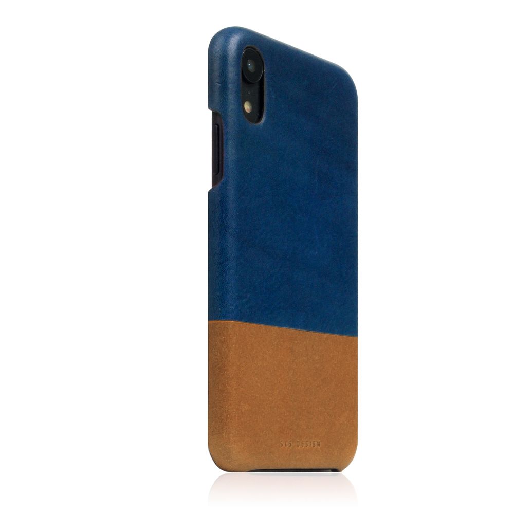 SLG Design iPhone XR用 Tampomata Leather Back case（ブルー × タン） SD13667I61
