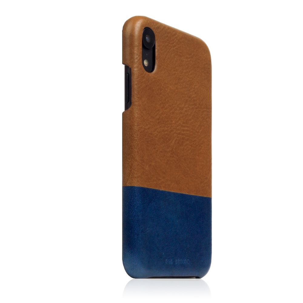 SLG Design iPhone XR用 Tampomata Leather Back case（タン × ブルー） SD13668I61