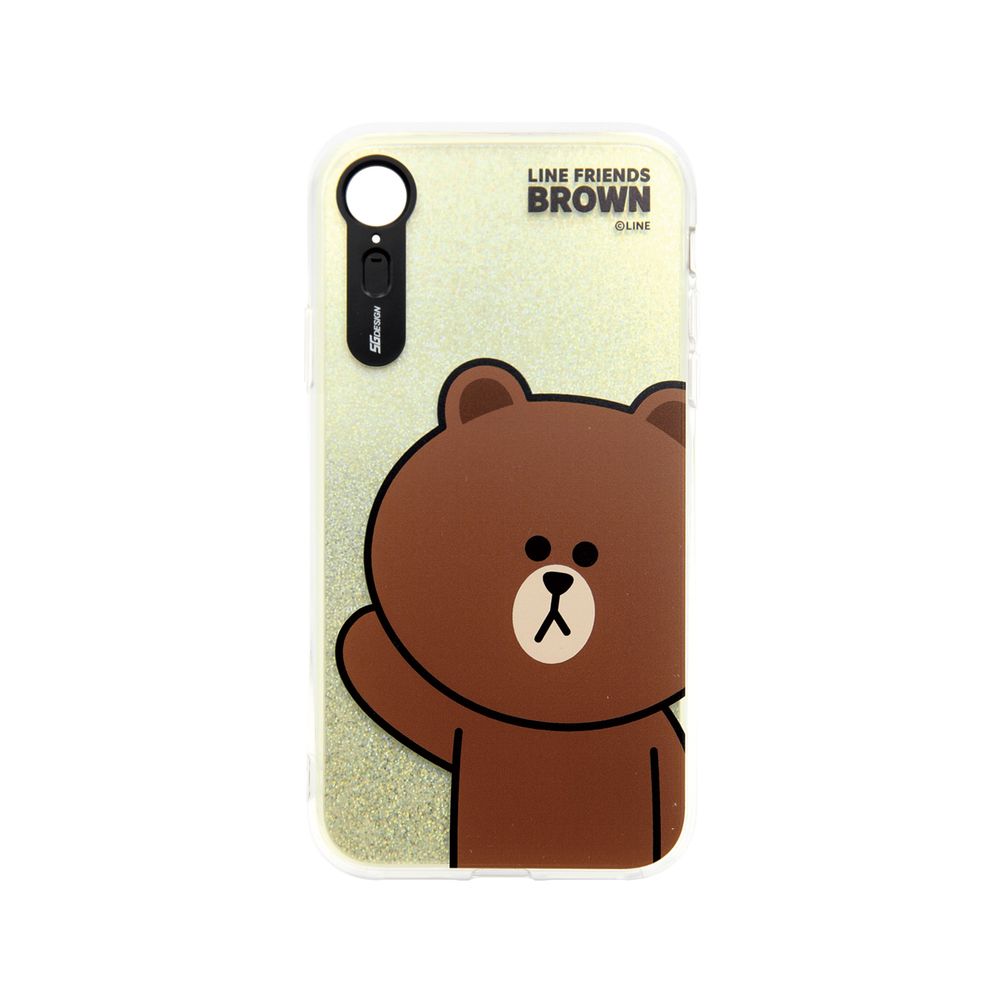 LINE FRIENDS iPhone XR用 LINE FRIENDS LIGHT UP CASE ベーシック（ブラウン） KCL-LBA005