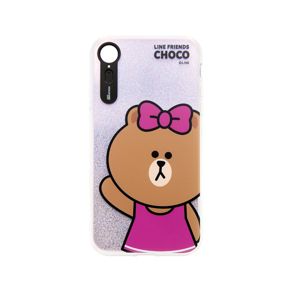 LINE FRIENDS iPhone XR用 LINE FRIENDS LIGHT UP CASE ベーシック（チョコ） KCL-LBA007