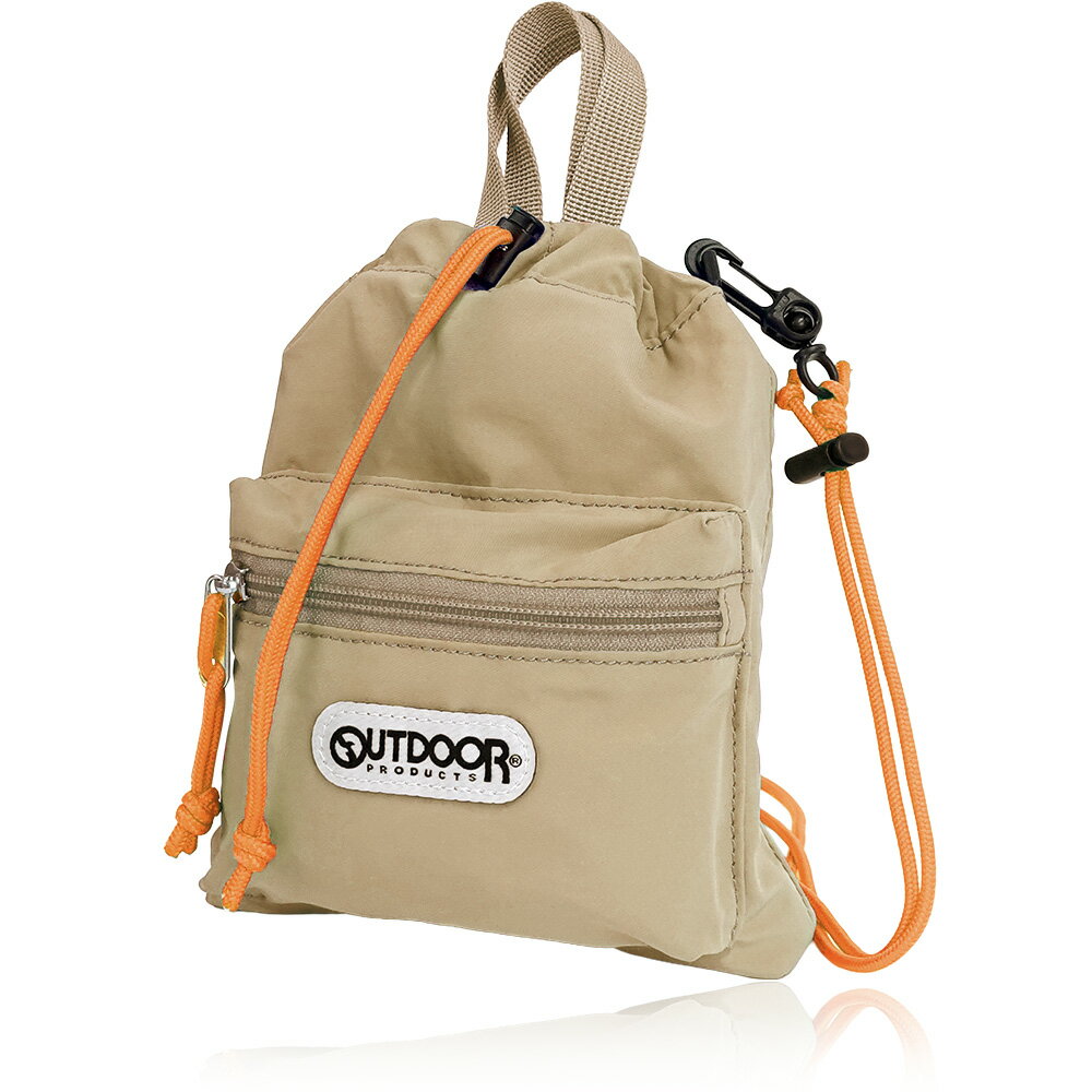 OUTDOOR PRODUCTS エアタッチナイロン ドローストリングポーチ（ベージュ） 224691...