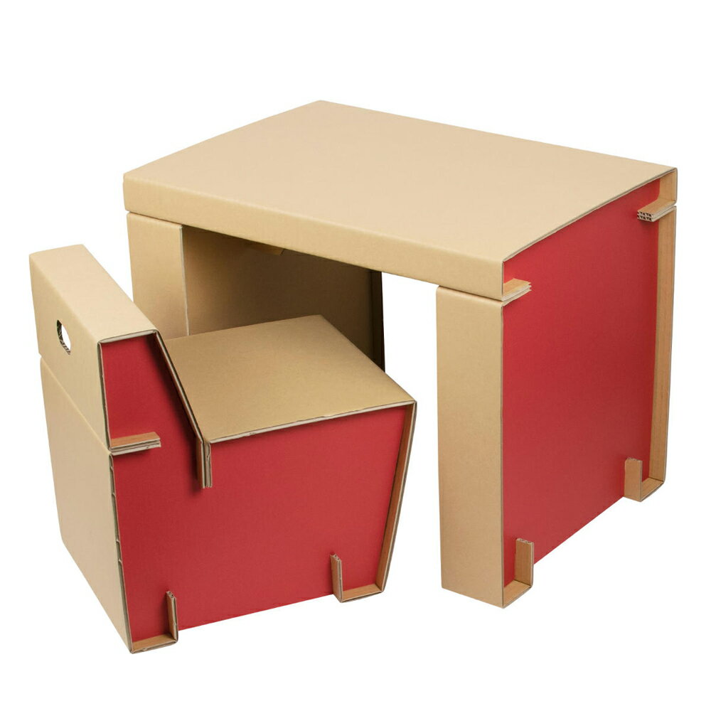 山内紙器 キッズデスクチェアセット（レッド） 437460 ベビー・キッズ家具 [437460...