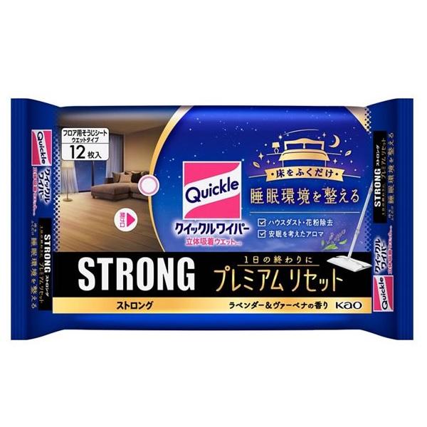 クイックルワイパー立体吸着ウエットシートストロング プレミアムリセット12枚入 花王 クイツクルWRSTプレ12