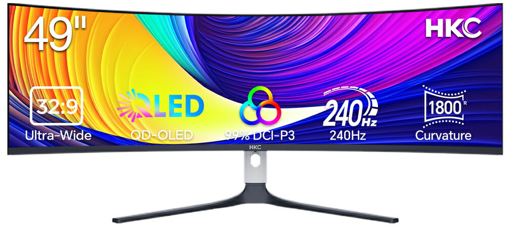 HKC｜エイチケーシー ゲーミング液晶ディスプレイ(49型/曲面型/OLED/DQHD 5120×1440/240Hz/0.03ms)(ホワイト) GS49UK