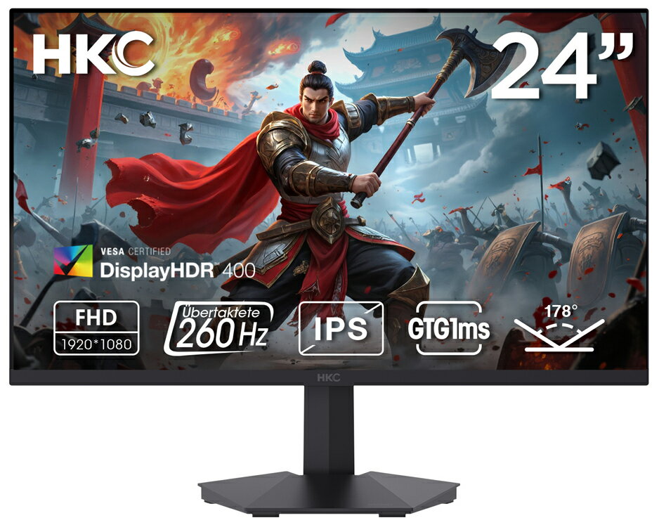 HKC｜エイチケーシー ゲーミング液晶ディスプレイ(23.8型/IPS/FullHD 1920×1080/260Hz/1ms)(ブラック) G24H3D