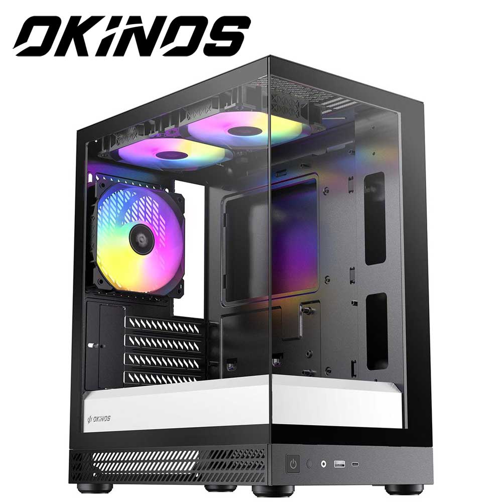Okinos ピラーレス ミニタワーPCケース Aqua UNO Zebra（ブラックホワイト） Zebra