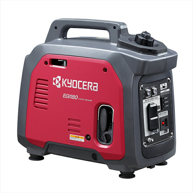 京セラインダストリアルツールズ エンジン発電機 100V-1.8kVA/12V-5.0A（レッド） ...