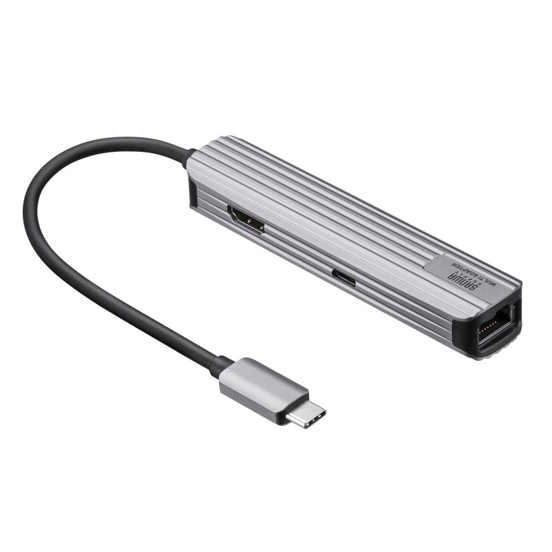 サンワサプライ USB Type-Cマルチ変換アダプタ（HDMI＋LAN付）15cm USB-3TCHLP7S