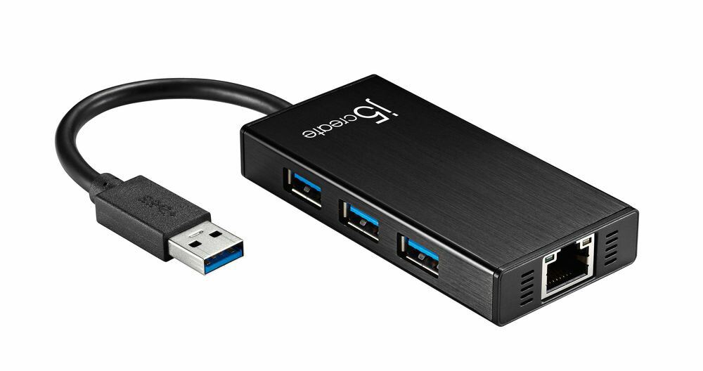 ジェイファイブクリエイト USB 3.0 to 3ポートUSB＆イーサーネット マルチハブ j5create JUH470