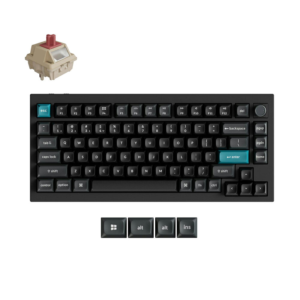 Keychron｜キークロン Q1 Ultra 8K ワイヤレスカスタムメカニカルキーボード 英語配列 Keychron Silk POMスイッチ 赤軸（ブラック） Q1U-M1-US