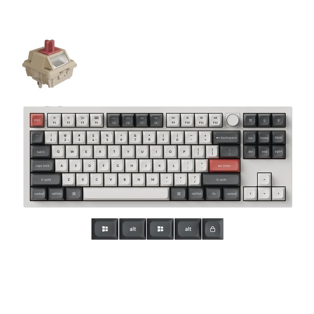Keychron｜キークロン Q3 Ultra 8K ワイヤレスカスタムメカニカルキーボード 英語配列 Keychron Silk POMスイッチ 赤軸（ホワイト） Q3U-P1-US