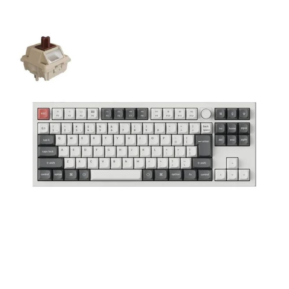 Keychron｜キークロン Q3 Ultra 8K ワイヤレスカスタムメカニカルキーボード 日本語配列・かな印字なし Keychron Silk POMスイッチ 茶軸（ホワイト） Q3U-P3V-JIS