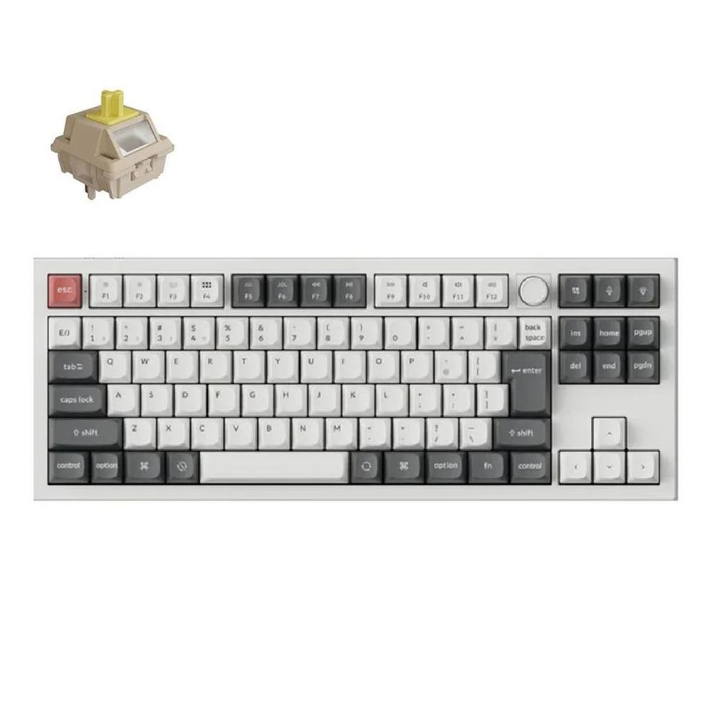 Keychron｜キークロン Q3 Ultra 8K ワイヤレスカスタムメカニカルキーボード 日本語配列・かな印字なし Keychron Silk POMスイッチ バナナ軸（ホワイト） Q3U-P4V-JIS