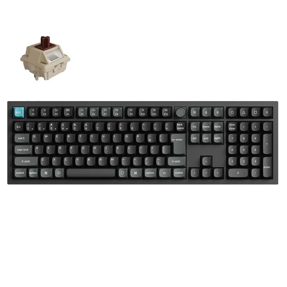 Keychron｜キークロン Q6 Ultra 8K ワイヤレスカスタムメカニカルキーボード 日本語配列・かな印字なし Keychron Silk POMスイッチ 茶軸（ブラック） Q6U-M3V-JIS