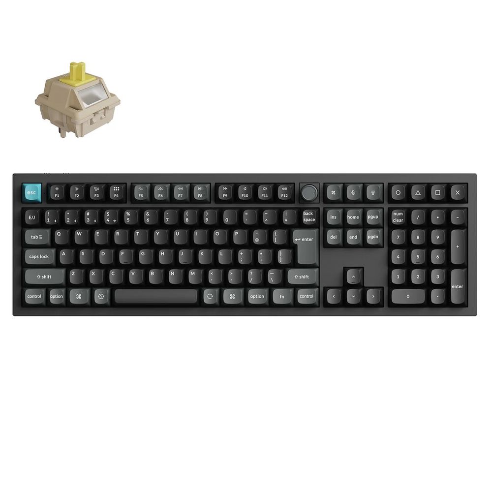 Keychron｜キークロン Q6 Ultra 8K ワイヤレスカスタムメカニカルキーボード 日本語配列・かな印字なし Keychron Silk POMスイッチ バナナ軸（ブラック） Q6U-M4V-JIS
