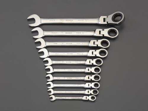 Wrenches - SATA Tools 10本組 ラチェット片目片口スパナ(首振型) EA684RC-1 サタツール