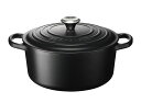 21177220000430 ル・クルーゼ 【IH対応】 シグニチャー ココット・ロンド 22cm (マットブラック) Le Creuset [21177220...