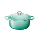 21177-18-496 ル・クルーゼ 【IH対応】 シグニチャー ココット・ロンド 18cm シルバーツマミ (クールミント) Le Creuset [211...